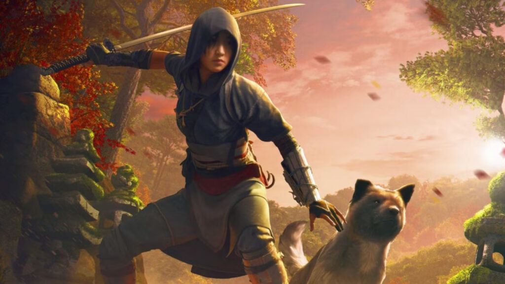 Assassin's Creed Shadows Protagonist with Dog Desktop Wallpaper