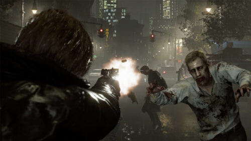 Leon Kennedy Fighting Zombies 4K Desktop Wallpaper
