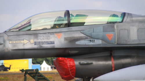 F-16 Fighter Jet Canopy and Rescue Markings Desktop Wallpaper
