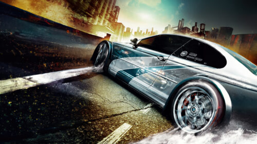 BMW M3 GTR Drift in City 4K Wallpaper