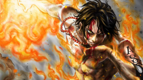 Portgas D. Ace Engulfed in Flames 4K Desktop Wallpaper
