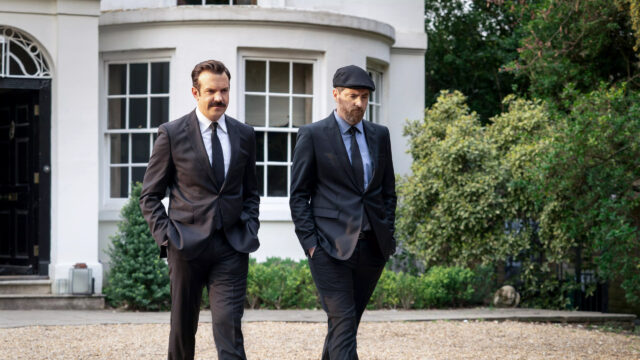 Ted Lasso and Coach Beard in Suits 4K Desktop Wallpaper