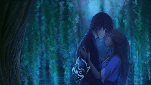 Zuko and Katara Romantic Forest Scene 4K Desktop Wallpaper
