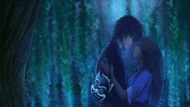 Zuko and Katara Romantic Forest Scene 4K Desktop Wallpaper