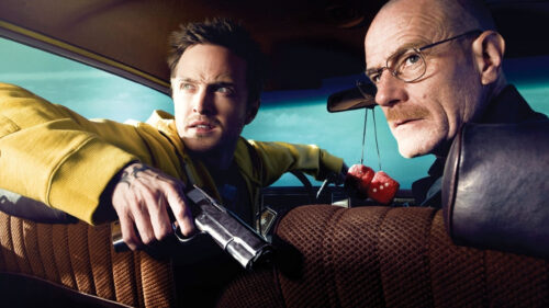 Jesse Pinkman and Walter White in Car Desktop Wallpaper