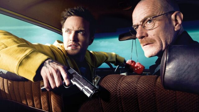 Jesse Pinkman and Walter White in Car Desktop Wallpaper