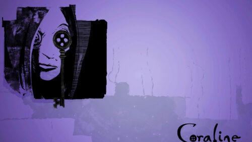 Coraline Minimalist Artistic Illustration Desktop Wallpaper