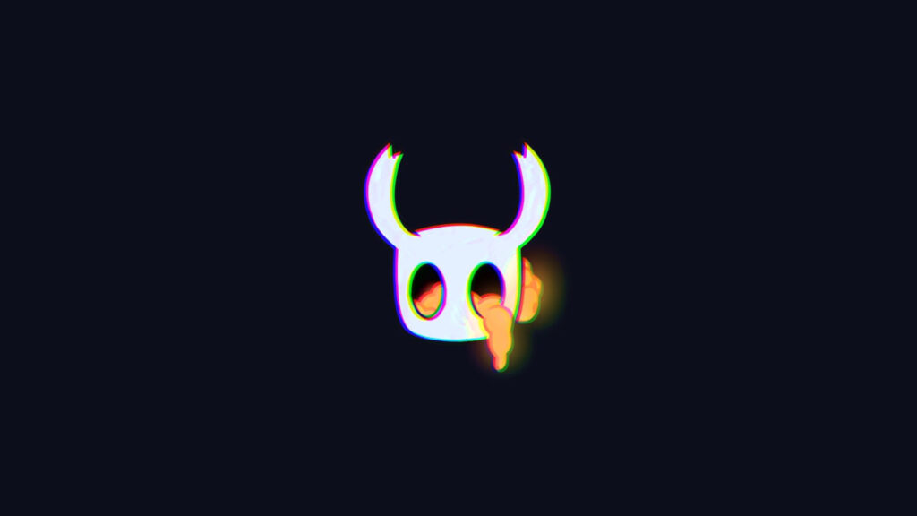 Glitch Effect Hollow Knight Minimalist Dark Desktop Wallpaper
