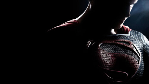 Minimalist Superman Chest Close-up 4K Wallpaper