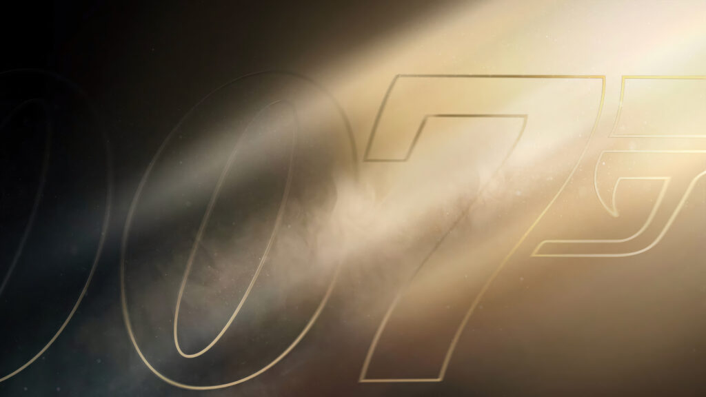 Cinematic 007 Gold Logo Lighting Effect 4K Desktop Wallpaper