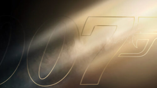 Cinematic 007 Gold Logo Lighting Effect 4K Desktop Wallpaper