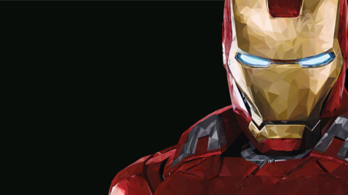 Low Poly Iron Man Superhero 4K Desktop Wallpaper