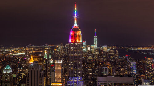 Empire State Building at Night 4K Wallpaper