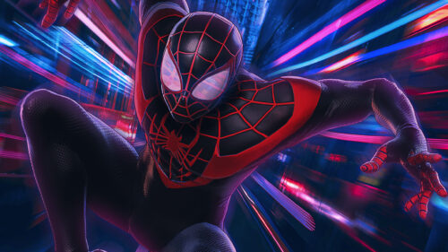 Spider-Man Miles Morales Dynamic Action 4K Wallpaper