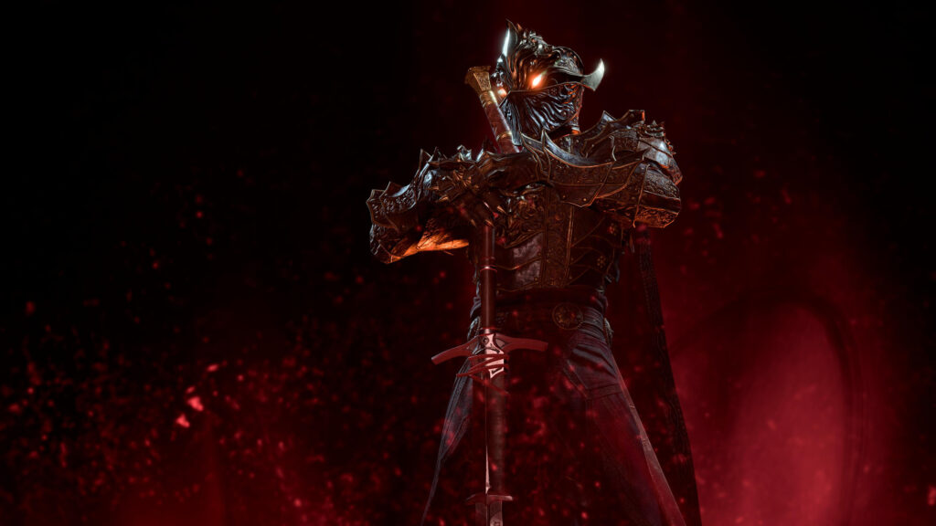 Dark Fantasy Armored Knight 4K Desktop Wallpaper