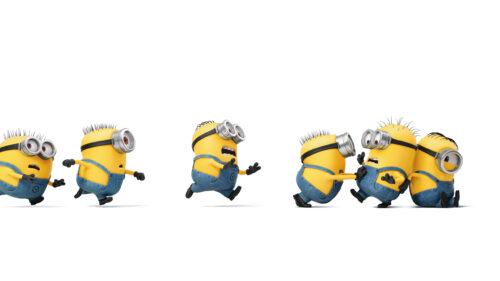 Minions Running and Interacting Fun 4K Desktop Wallpaper