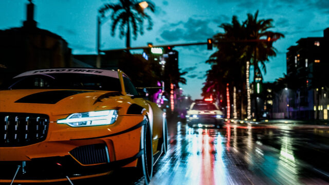 Yellow BMW M4 Street Racing Pursuit Desktop Wallpaper