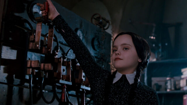 Wednesday Addams Operating Lab Equipment Desktop Wallpaper
