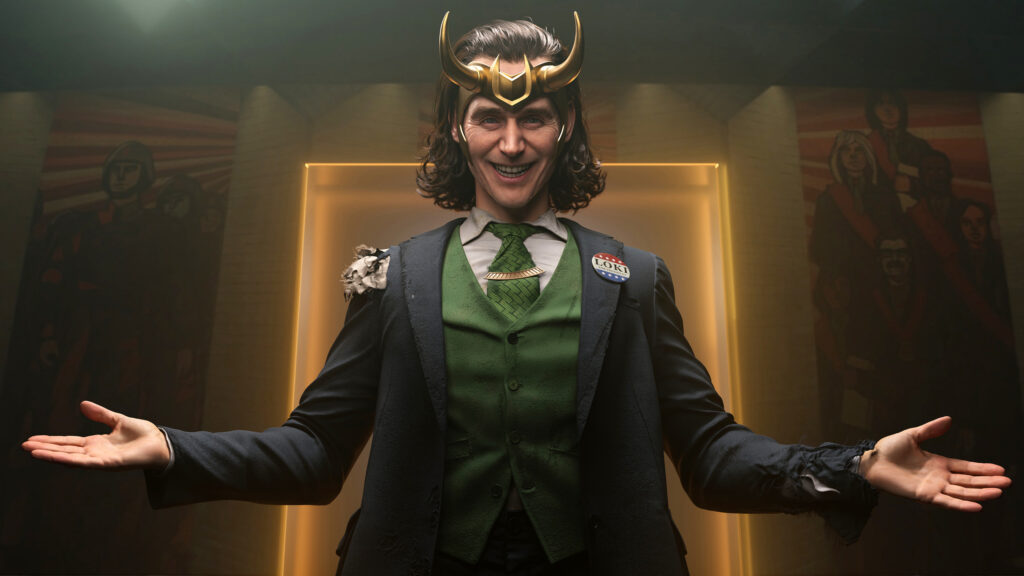 President Loki Suit and Horns 4K Desktop Wallpaper