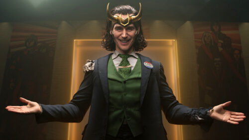 President Loki Suit and Horns 4K Desktop Wallpaper