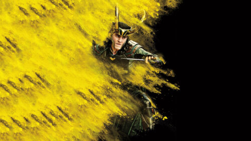 Loki Marvel Character Artistic Yellow Dust Effect Desktop Wallpaper