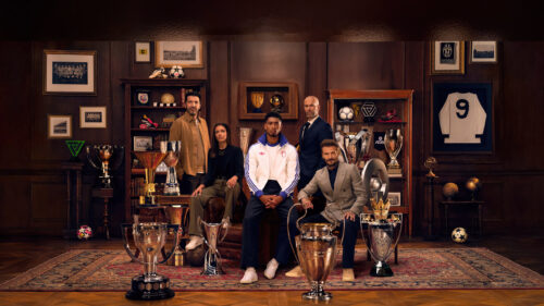 Professional Football Icons in a Trophy Room Desktop Wallpaper