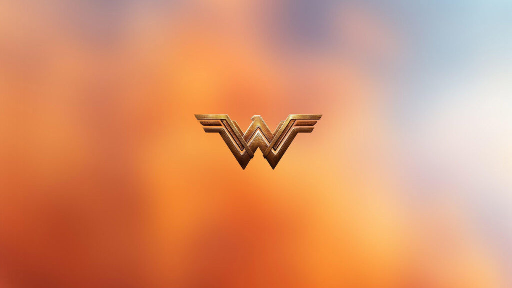Wonder Woman Metallic Logo Gradient Background Desktop Wallpaper