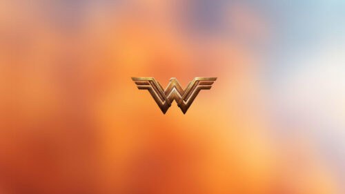 Wonder Woman Metallic Logo Gradient Background Desktop Wallpaper