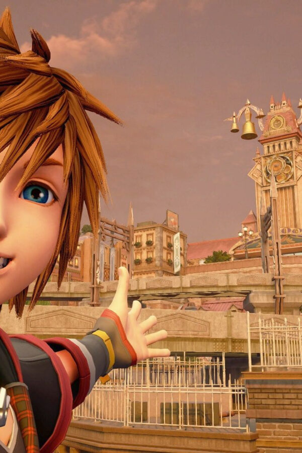 Sora in Twilight Town Kingdom Hearts III Desktop Wallpaper