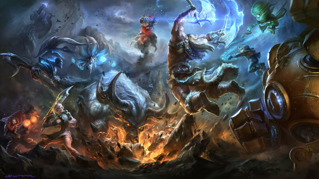 Epic Fantasy Battle Champions Conflict 4K Desktop Wallpaper