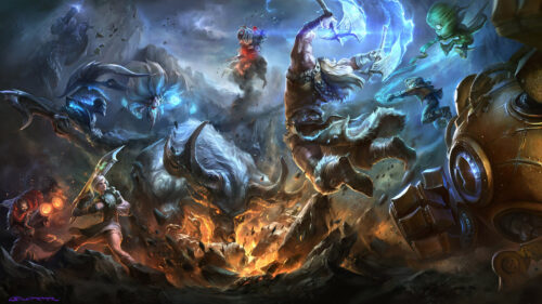Epic Fantasy Battle Champions Conflict 4K Desktop Wallpaper