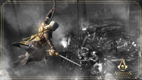 Assassin’s Creed IV Black Flag Battle Action Desktop Wallpaper