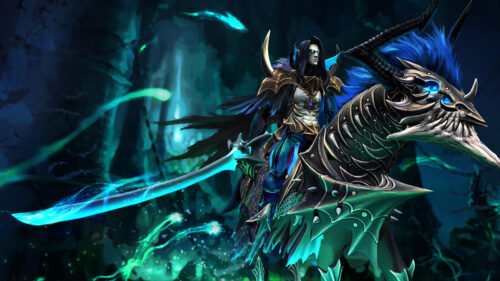 Abaddon Riding His Skeletal Steed Fantasy Desktop Wallpaper