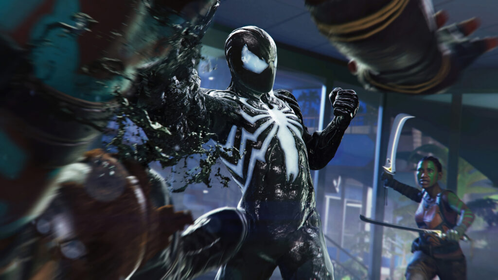 Symbiote Spider-Man Combat Action 4K Desktop Wallpaper