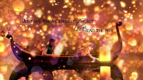 Tangled Lantern Scene Romantic Movie Desktop Wallpaper