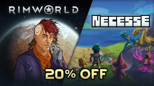 RimWorld and Necesse 20% Off Gaming Desktop Wallpaper