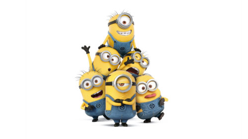 Minions Pyramid Group Standing Together Desktop Wallpaper