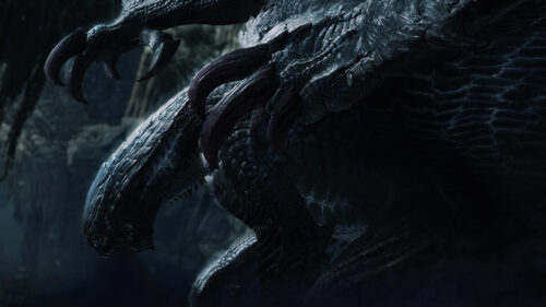 Dark Fantasy Dragon Creature Macro Cinematic Desktop Wallpaper