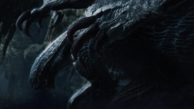 Dark Fantasy Dragon Creature Macro Cinematic Desktop Wallpaper