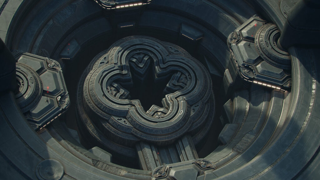 Futuristic Sci-Fi Architectural Structure 4K Wallpaper