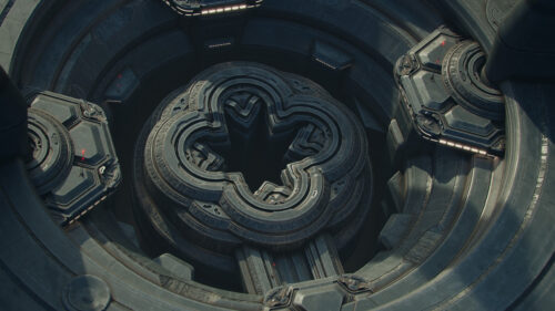 Futuristic Sci-Fi Architectural Structure 4K Wallpaper