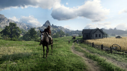 Red Dead Redemption 2 Arthur Morgan Riding Horse Desktop Wallpaper
