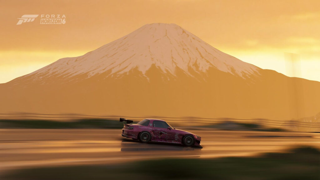 Drifting Honda S2000 Under Mount Fuji Desktop Wallpaper
