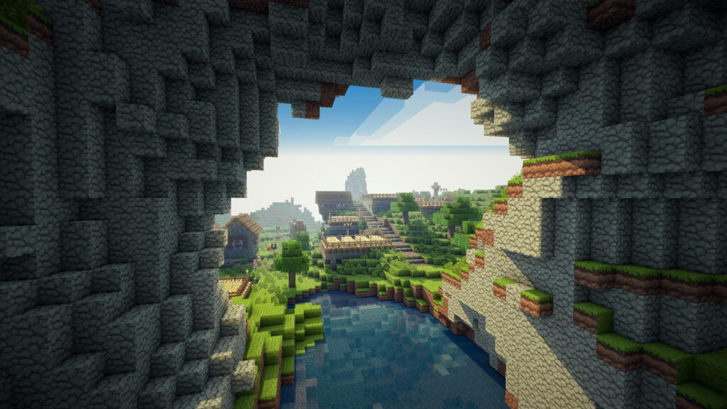 Serene Minecraft Valley Landscape 4K Desktop Wallpaper