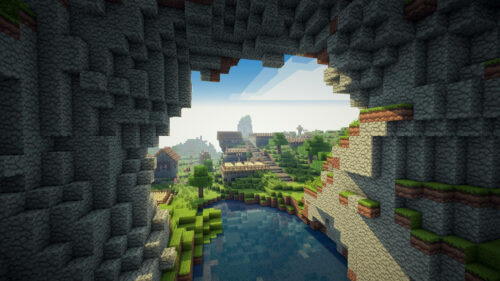 Serene Minecraft Valley Landscape 4K Desktop Wallpaper
