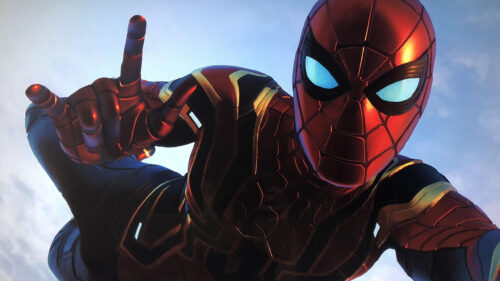 Iron Spider-Man Suit Close-Up Selfie 4K Wallpaper