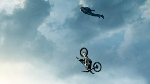 Tom Cruise Motorcycle Skydiving Stunt Desktop Wallpaper