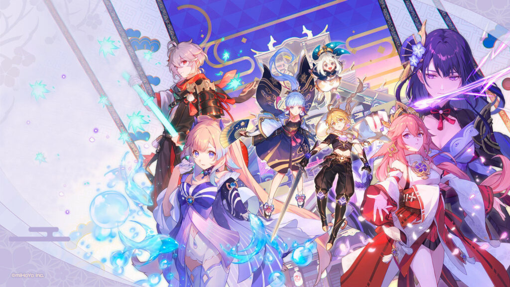 Genshin Impact Inazuma Character Ensemble Desktop Wallpaper