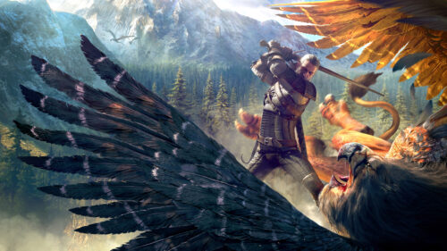 Geralt of Rivia Combat Fantasy Art 4K Wallpaper