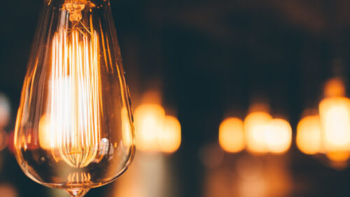 Macro View of Vintage Edison Bulb Desktop Wallpaper